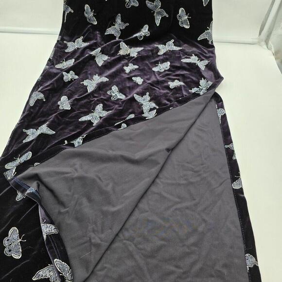 Laurel Whimsy Goth Fairy Bodycon Y2K Butterfly Velvet Burnout Women Midi Dress S - Picture 8 of 12